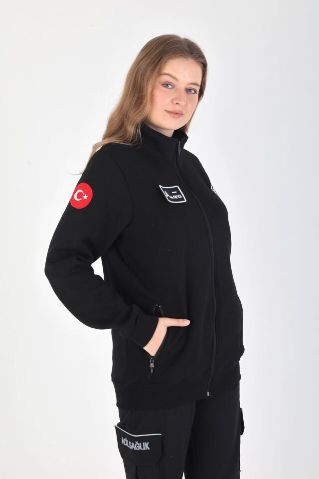 Yeni Siyah Paramedik Polar (3 İplik-Unisex)