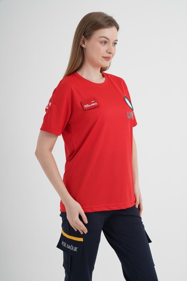 UMKE Sıfır Yaka Kırmızı Comfort T-Shirt (Unisex)