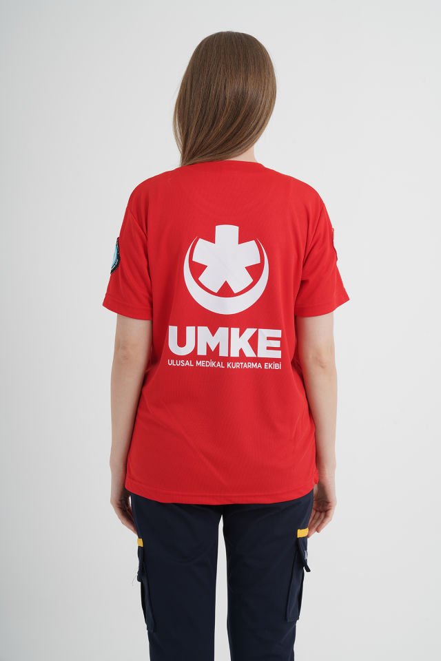 UMKE Sıfır Yaka Kırmızı Comfort T-Shirt (Unisex)